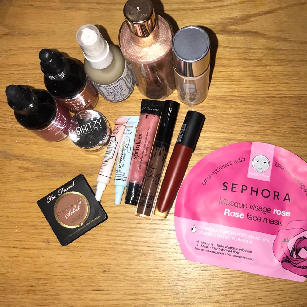 Too Faced, Clinique, philosophy, Kylie jenner